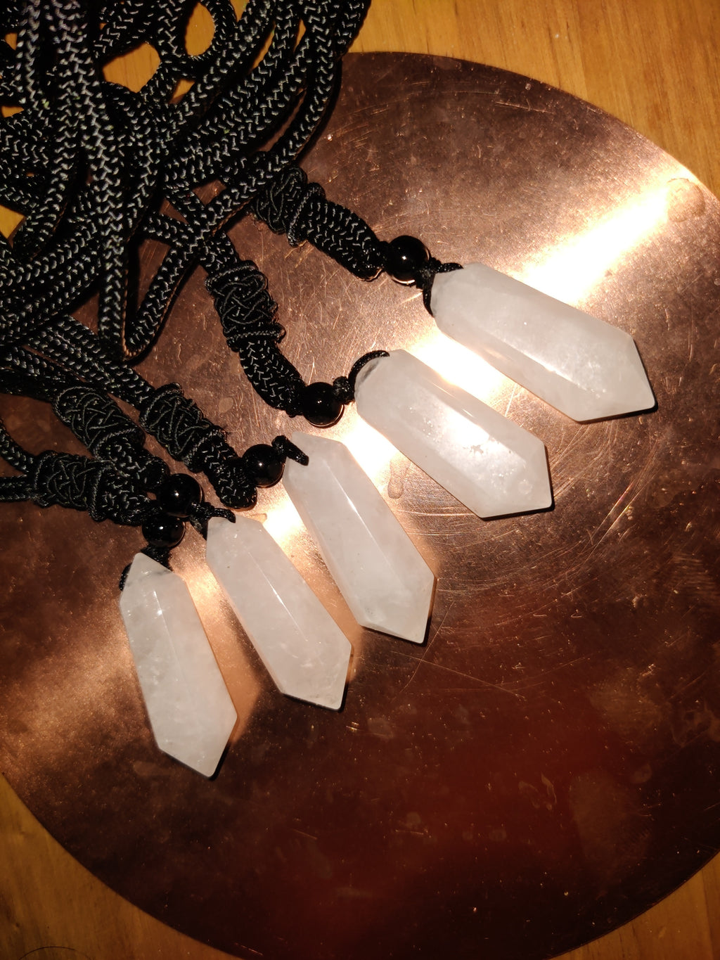 CHARGED in Stone Circle, Spring Equinox, Quartz pendants