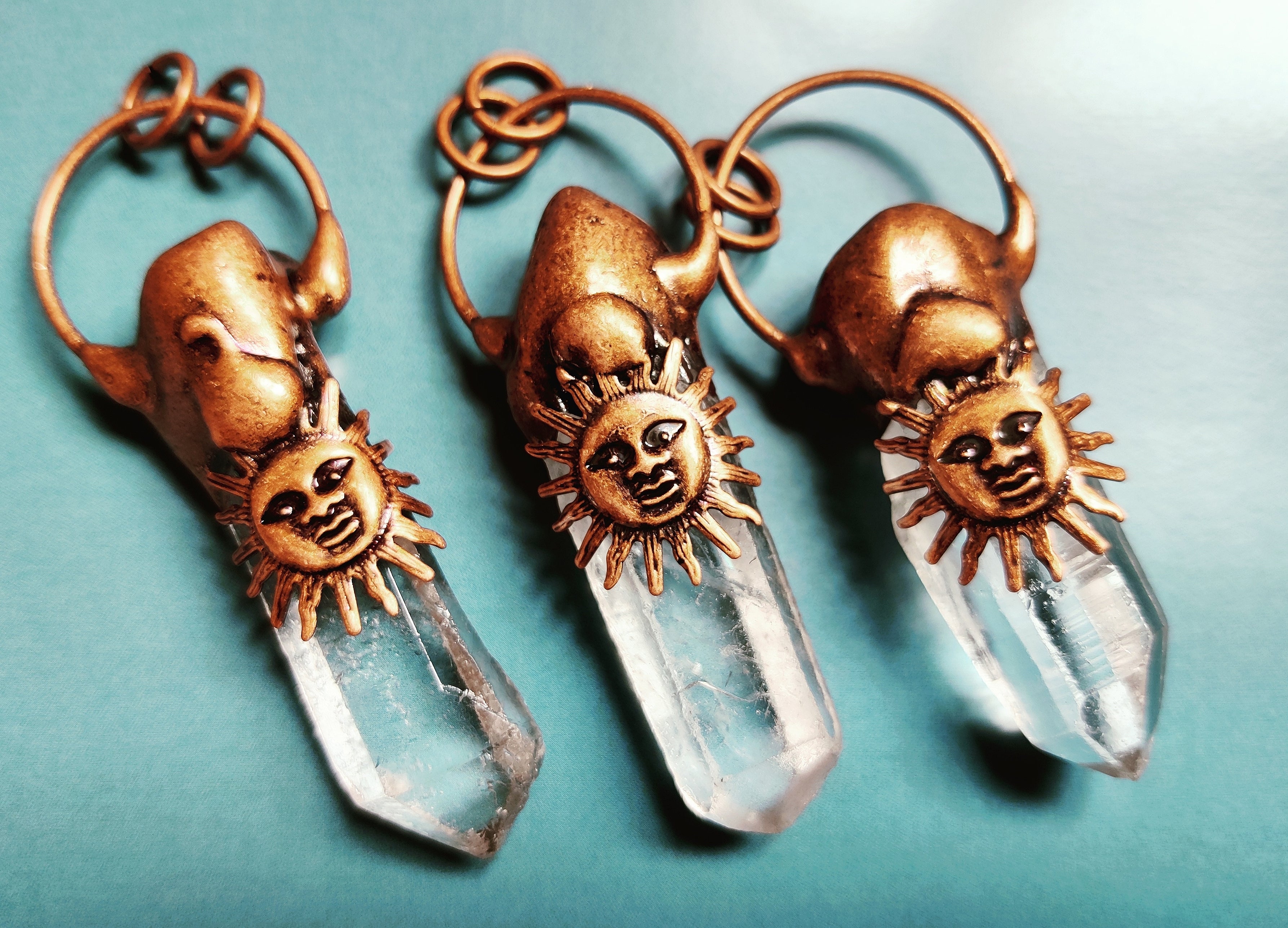 CHARGED in stone circle at Beltane sunrise, Clear Quartz pendants