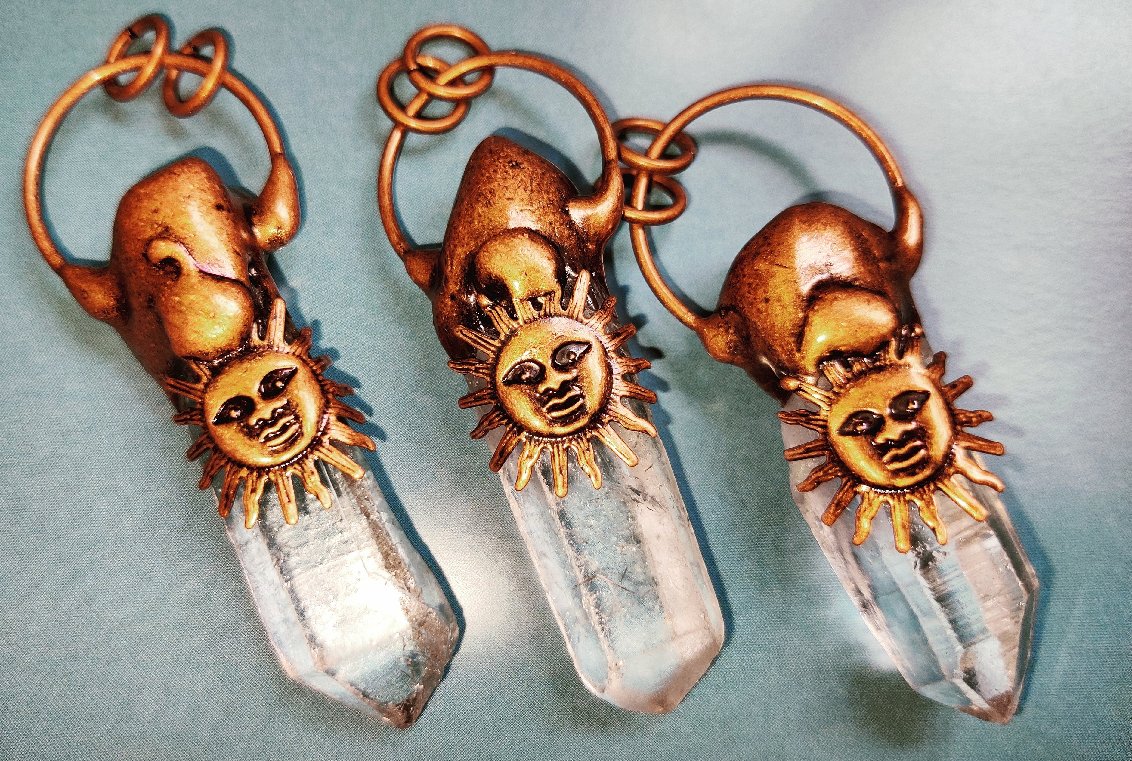 CHARGED in stone circle at Beltane sunrise, Clear Quartz pendants