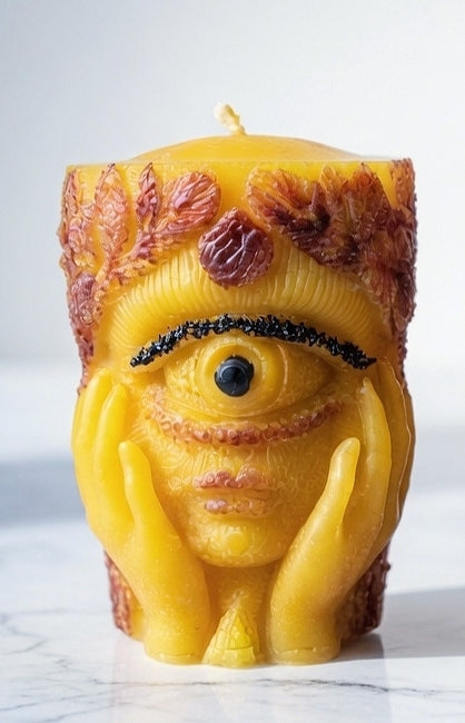 Evil Eye Protection Candle Homemade BEESWAX & NATURALS